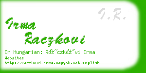 irma raczkovi business card